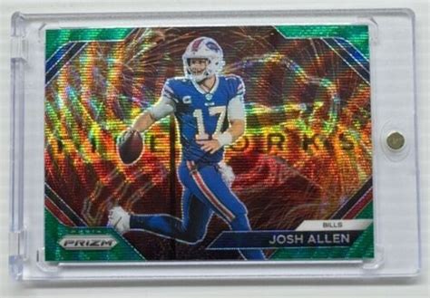 2023 Panini Prizm Josh Allen Fireworks Green Wave Prizm F 4 Buffalo