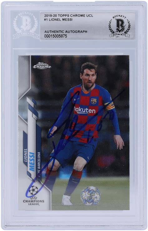 Lionel Messi Barcelona Autographed Topps Chrome Ucl Bas