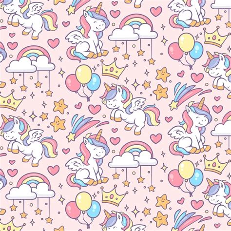 Premium Vector Hand Drawn Unicorn Pattern Illustration