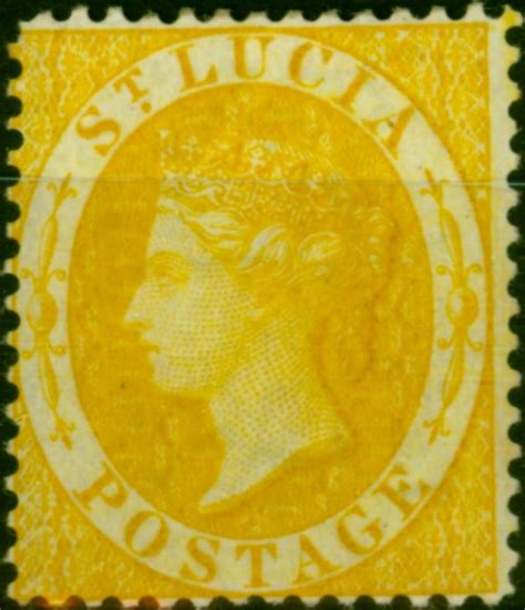 St Lucia 1876 4d Yellow Sg16 Fine And Fresh Lmm Stampsempire Philatelists