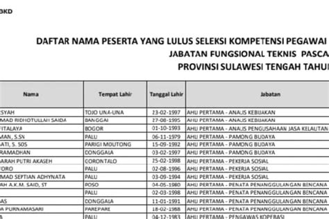 Selamat Anda Lulus Seleksi Kompetensi Pppk Tenaga Teknis Pemprov