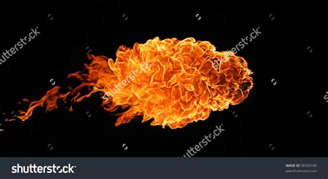 Fireball Isolated On Black Background Stock Photo Edit Now 58720189