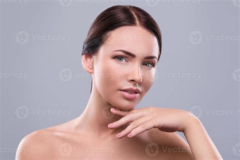 Portrait Of Beautiful Woman With Nude Makeup Stock Photo At Vecteezy