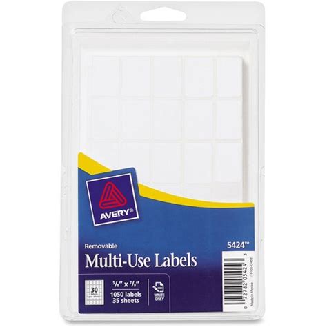 Avery® Removable Id Labels 58 Width X 78 Length Removable