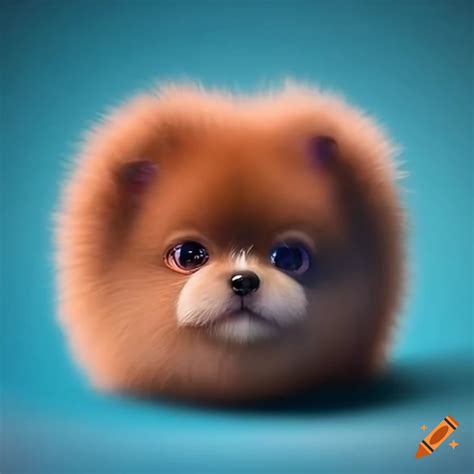 Realistic Fluffy Puppy With Diamond Eyes On Craiyon