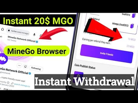 Instant 20 MGO MineGo Browser Airdrop Instant Withdrawal Free