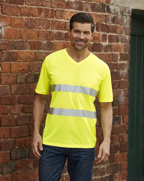 Custom Printed Hi Vis V Neck T Shirts Free Delivery