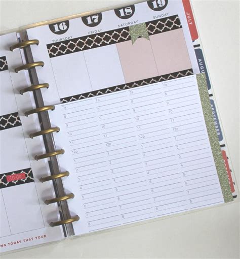 Big Happy Planner Hourly Insert Hourly Schedule Create 365 Mambi Insert Happy Planner