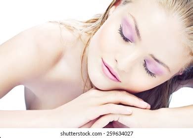 Beautiful Nude Blond Woman Sleeping On Stock Photo Edit Now