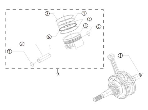 Vue Eclat E Vilebrequin Piston Pi Ces Quad Hsun Cc