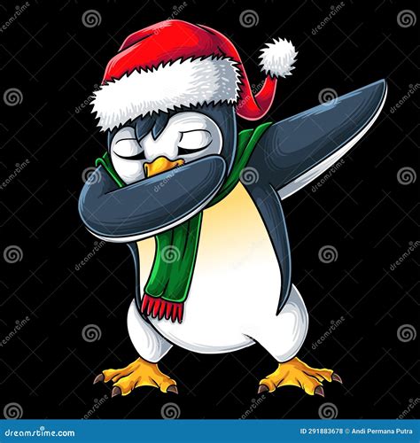 Penguin Dance Funny Cartoon Illustration Template