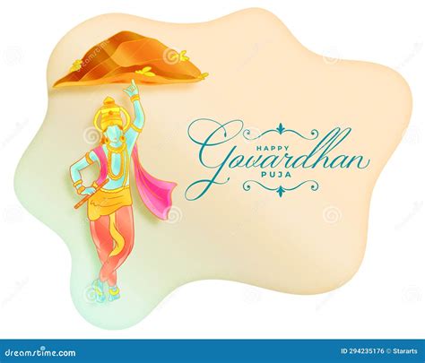 Traditional Govardhan Puja Wishes Background With Krishna Silhouette