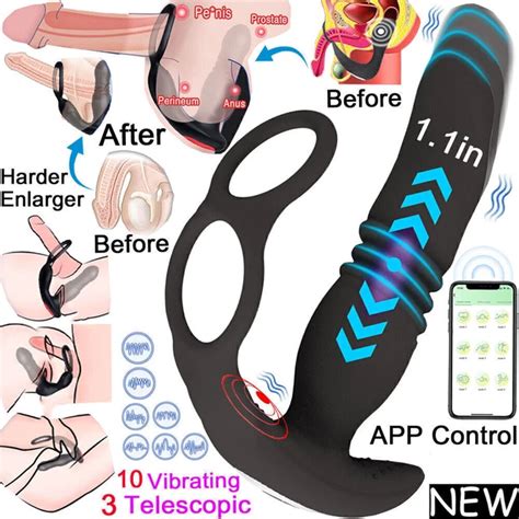 Thrusting Anal Vibrator Male Prostate Massager Ring Sex Dildo Toys For Men Women Eur
