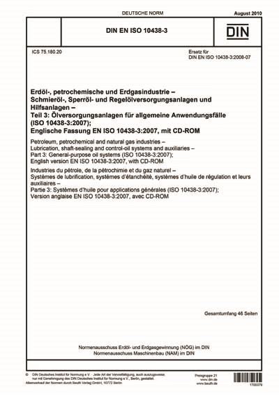 DIN EN ISO 10438 3 2010 DE Erdöl petrochemische und Erdgasindustrie