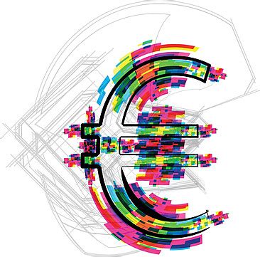 Technological Font Euro Symbol Cost Illustration Treasure Vector, Cost ...