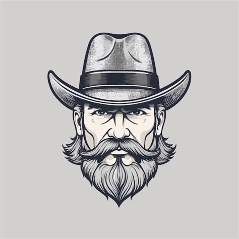 Vector De Dibujo De Bigote Sobre Un Fondo Blanco Vector Premium