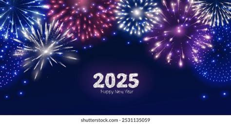 Silver Glitter Happy New Year 2025 Royalty Free Images Stock Photos