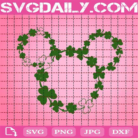 Mickey Mouse Clover Svg Disney St Patrick S Day Svg Shamrock Svg