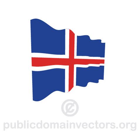 Waving Vector Flag Of Iceland Public Domain Vectors