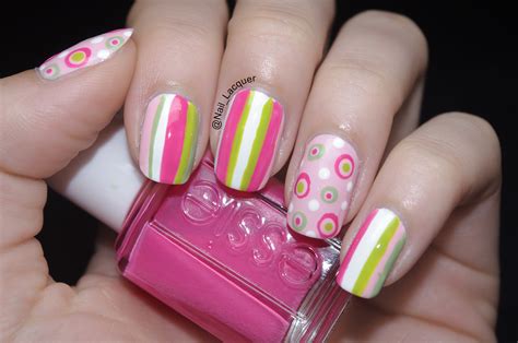 Stripes And Polka Dots Nail Art Nail Lacquer Uk