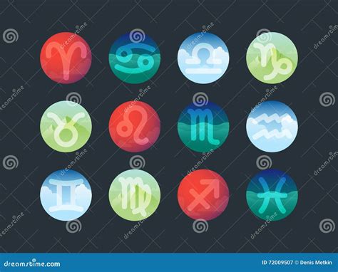 Signs Of The Zodiac Horoscope Icons Stock Illustration Illustration