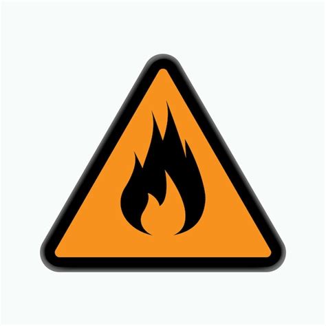 Premium Vector Flammable Material Icon Flame Burning Symbol Vector