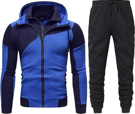 Herren Trainingsanzüge 2 teiliges Outfit Casual Langarm Full Zip