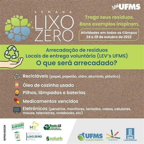 UFMS tem pontos para descarte de resíduos durante a Semana Lixo Zero