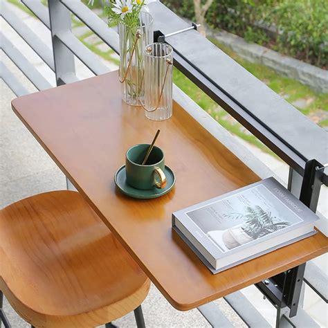 Outdoor Folding Side Table Balcony Table Hanging Adjustable Wall