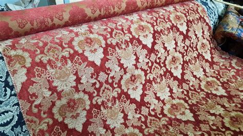 HIGHEND FRENCH CHENILLE DOUBLE WEAVE RED VINTAGE COTTON UPHOLSTERY