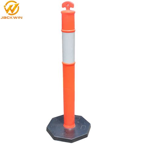 1150mm T Top Reflective Road Plastic Warning Bollards With 6kg Or 8kg