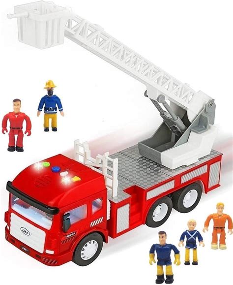 Toy Fire Truck with Lights and Sounds - 4 Sirens - Extending Ladder ...