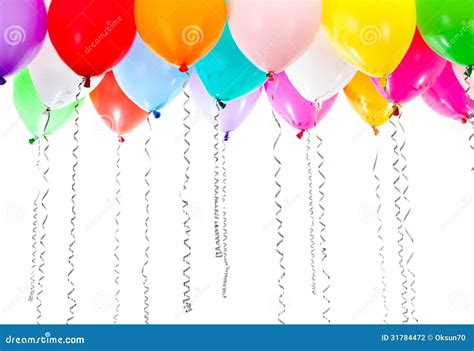 Colorful Balloons With Streamers On Birthday Party Stock Photography - Image: 31784472