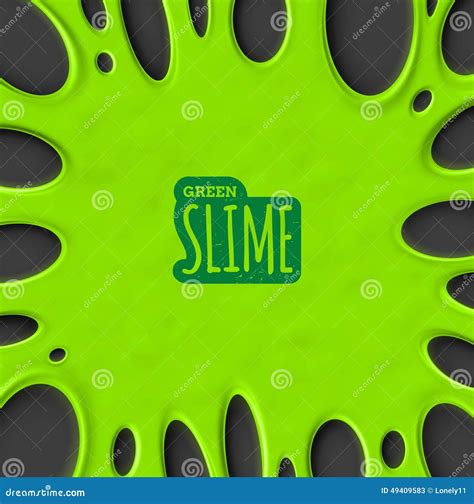 Green Slime Goo Blob Splashes Toxic Dripping Mucus Slimy Splodge And