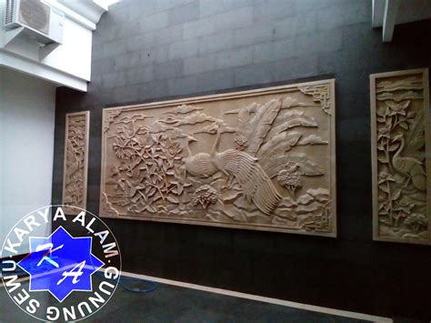 Relief Batu Alam Dinding Motif Merak Batu Alam Gunung Sewu Jual