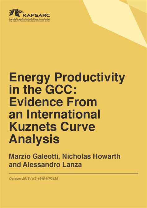 Energy Productivity In The Gcc Evidence From An International Kuznets