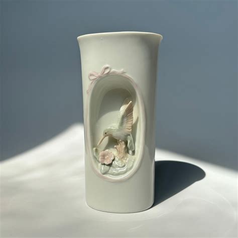 1990s Hummingbird Otagiri Figurine Vase 3d Bird Vase Pastel Ceramic