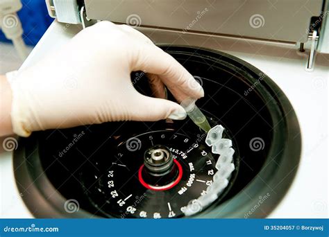 Hand Test Tube And Laboratory Centrifuge Stock Image Image Of