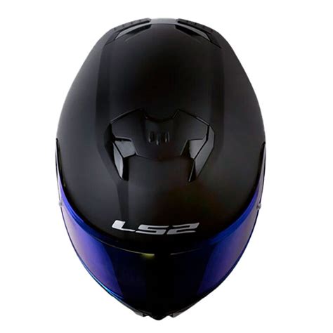 Casco Ls Ff Solid Negro Visor Iridium Azul Zonabiker La