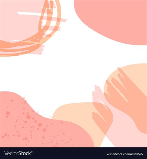 Organic Pink Brown Tan Nude Floral Abstract Vector Image