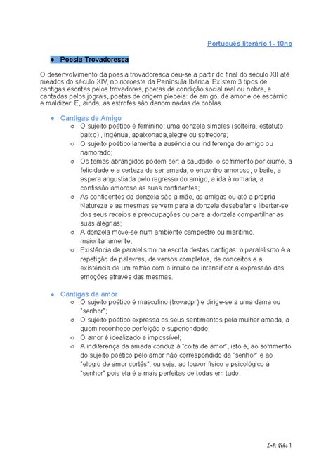 Sobre A Poesia Trovadoresca Em Portugal é Incorreto Afirmar Que
