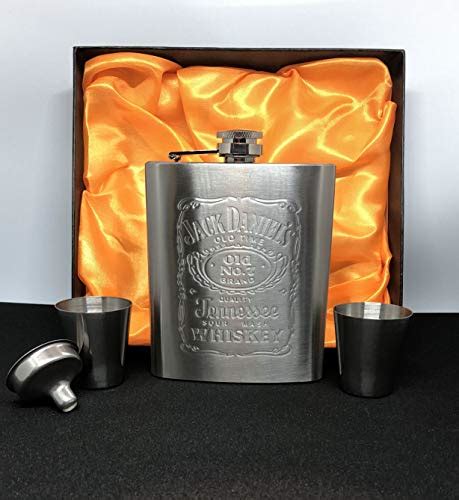 Buy Hip Flask Gift Set Oz Jack Daniels Embossed Stainless Steel Hip