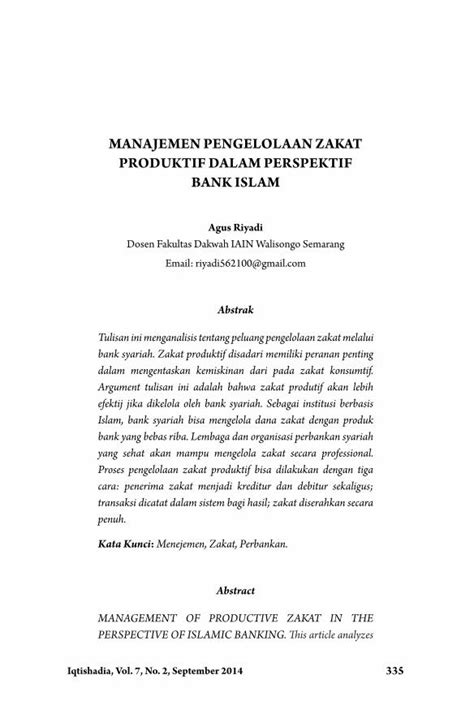 Pdf Manajemen Pengelolaan Zakat Produktif Dalam Perspektif Dokumen Tips