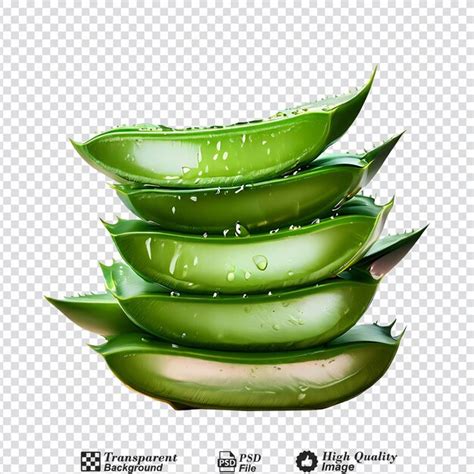 Stack Of Aloe Vera Isolated On Transparent Background Premium Ai