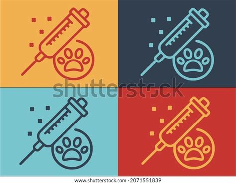 Cat Vaccine Logo Simple Flat Icon Stock Vector Royalty Free