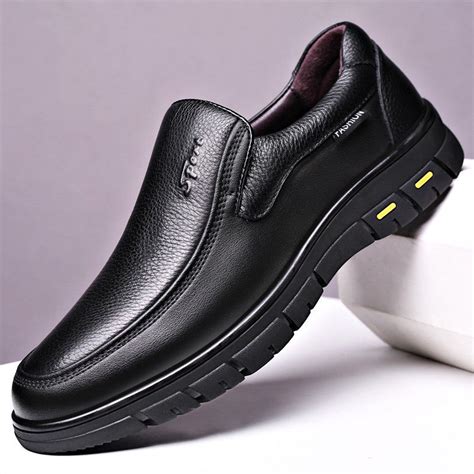 Men Genuine Leather Non Slip Slip Ons Soft Sole Casual Shoes NewChic