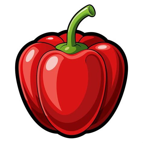 Capsicum Clipart Cartoon Style Vector Illustration Premium Ai