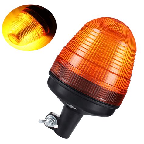 12V 24V LED Spining Rotating Flashing Light Amber Amber Warning Beacon