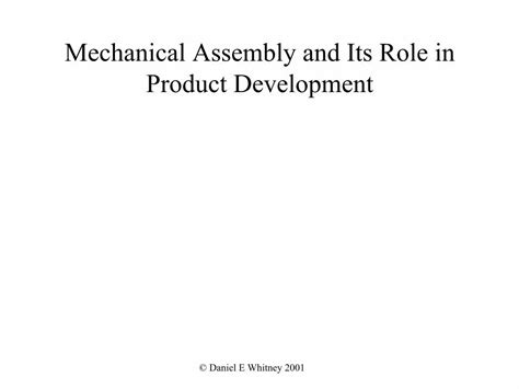 Pdf Mechanical Assembly And Its Role In Product Development Dokumen