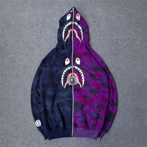 Sweater Hoodie A Bape Shark Wgm Jacket Bathing Ape Camo Combe